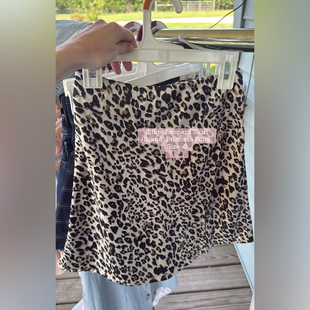 Princess Polly Silky Leopard A-Line Skirt